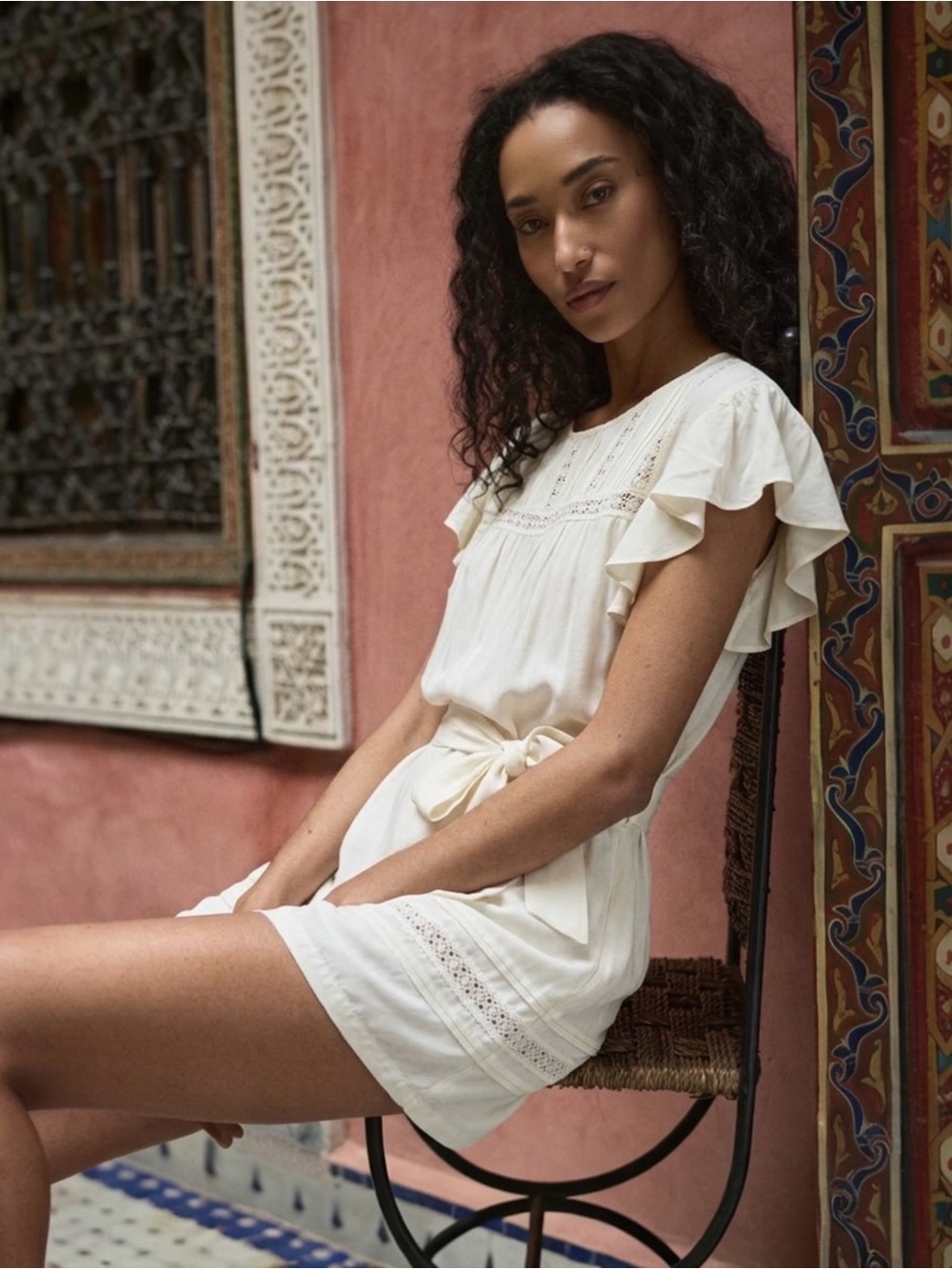 Anthropologie Mare Mare NWT Ivory Victorian Boho Romper XS Summer Romantic Cream - Picture 9 of 15